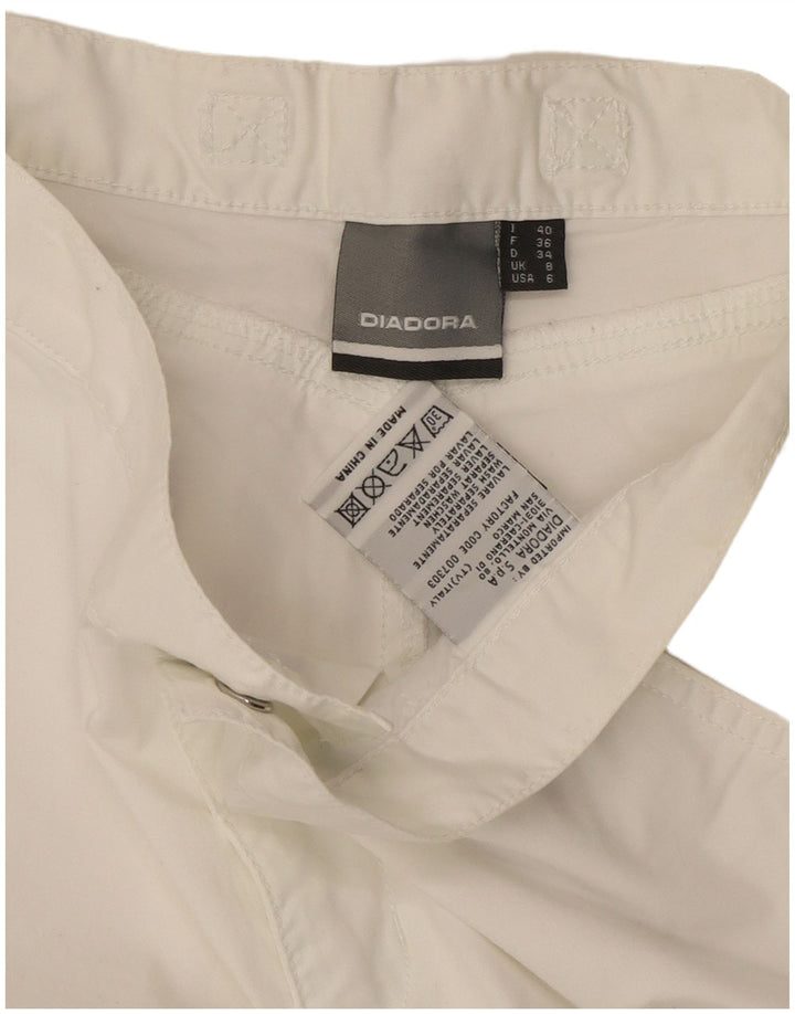 Pantaloncini chino da donna Diadora UK 8 piccoli W27 L11 cotone bianco