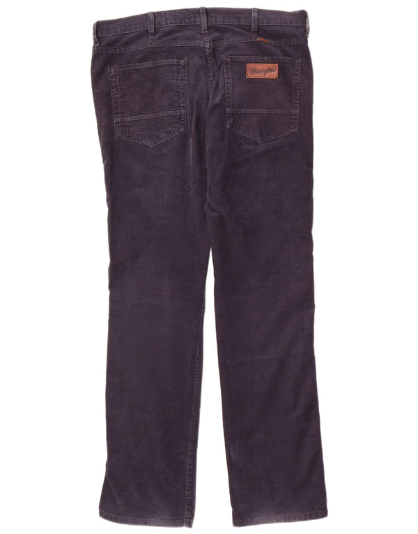Pantaloni Wrangler da uomo in velluto a coste dritti elasticizzati Arizona W38 L34 blu navy