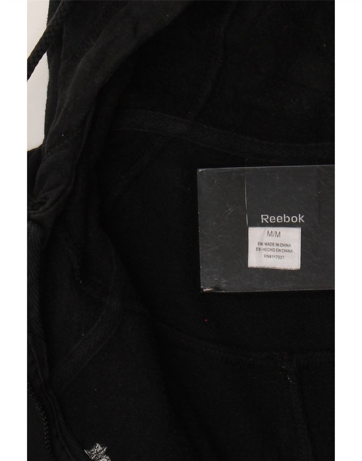 Maglione con cappuccio e zip da donna Reebok UK 14 cotone medio nero