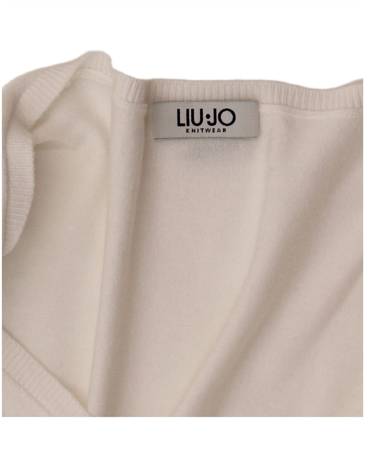 Maglione cardigan da donna Liu Jo UK 10 piccolo bianco