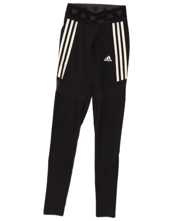 Leggings grafici Adidas da donna UK 4/6 XS poliestere nero