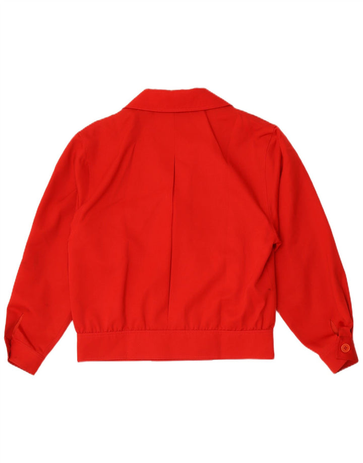 Giubbotto bomber doppiopetto vintage da donna IT 42 rosso medio in lana