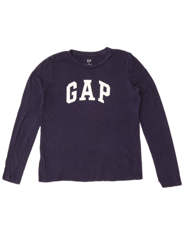 Gap Maglietta grafica da donna a maniche lunghe UK 14 Medio Blu navy