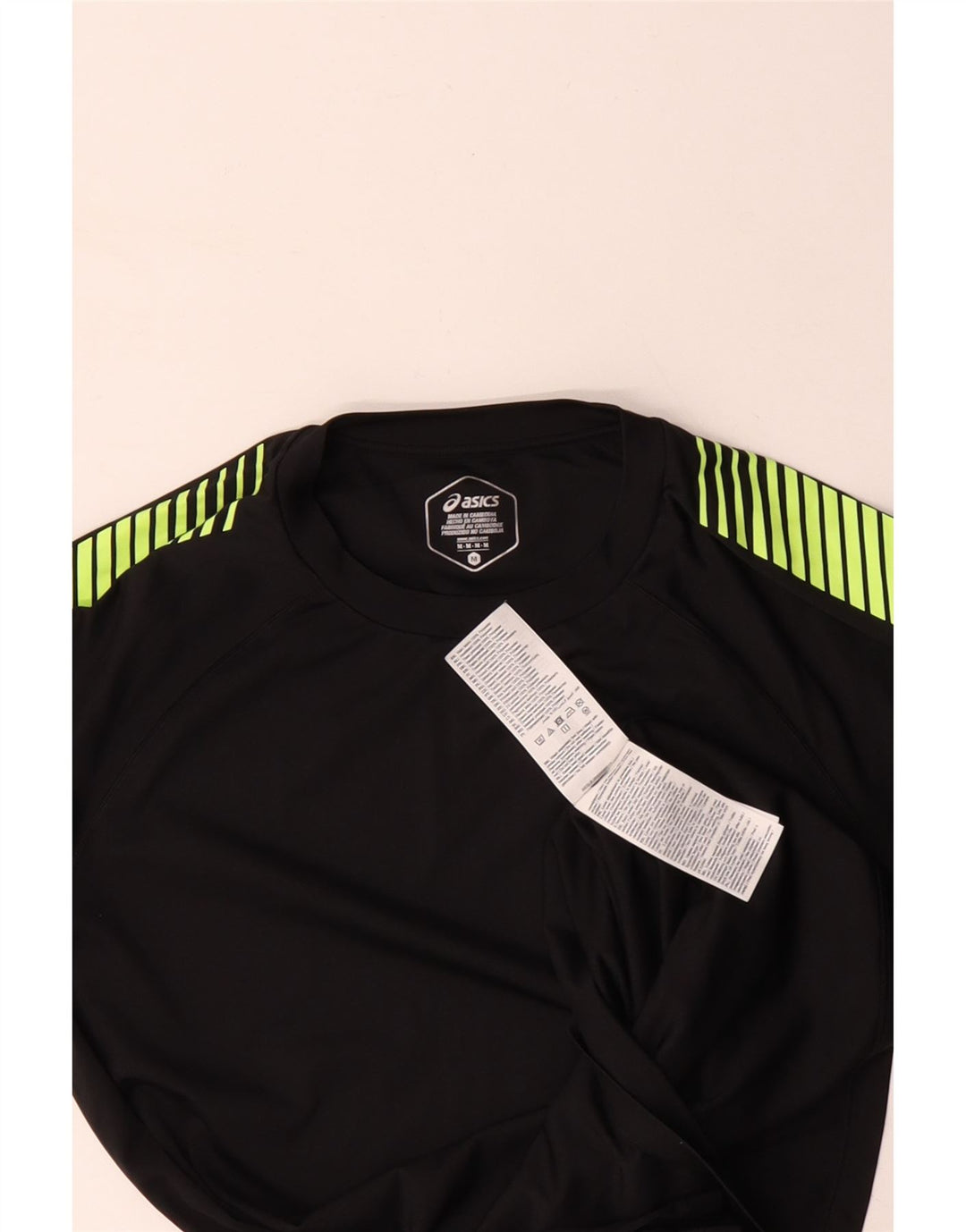 T-shirt ASICS da uomo Top medio nero in poliestere color block