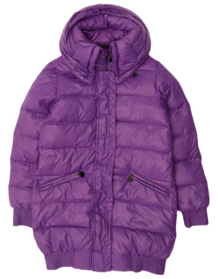 Cappotto imbottito con cappuccio da donna Benetton UK 10 piccolo viola