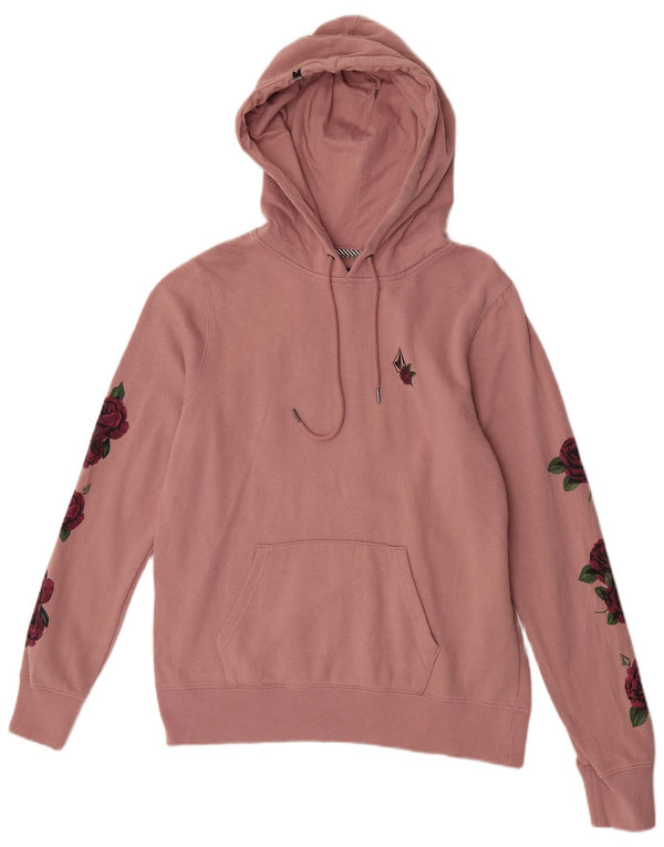 Felpa con cappuccio da donna Volcom UK 14 Cotone floreale rosa medio