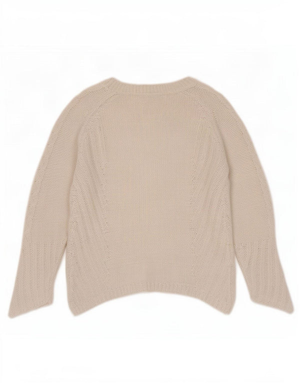 Maglione Zara da donna con scollo a barca UK 10 piccolo acrilico bianco