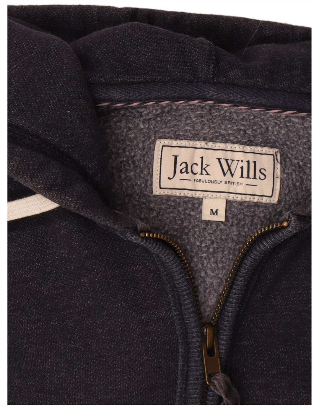 Maglione con cappuccio con zip grafica da uomo Jack Wills in cotone blu navy medio