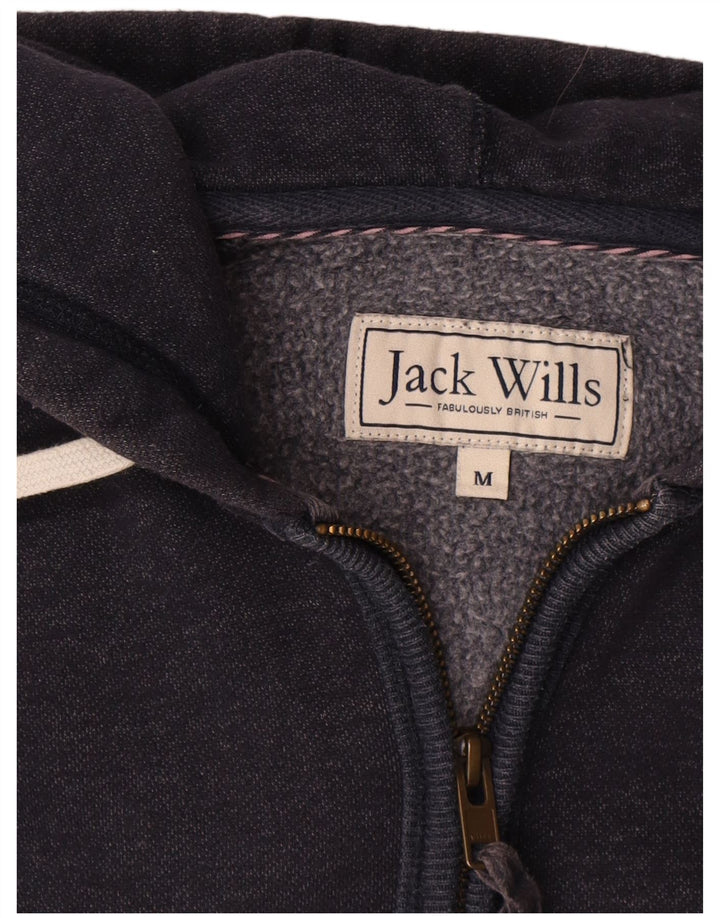 Maglione con cappuccio con zip grafica da uomo Jack Wills in cotone blu navy medio