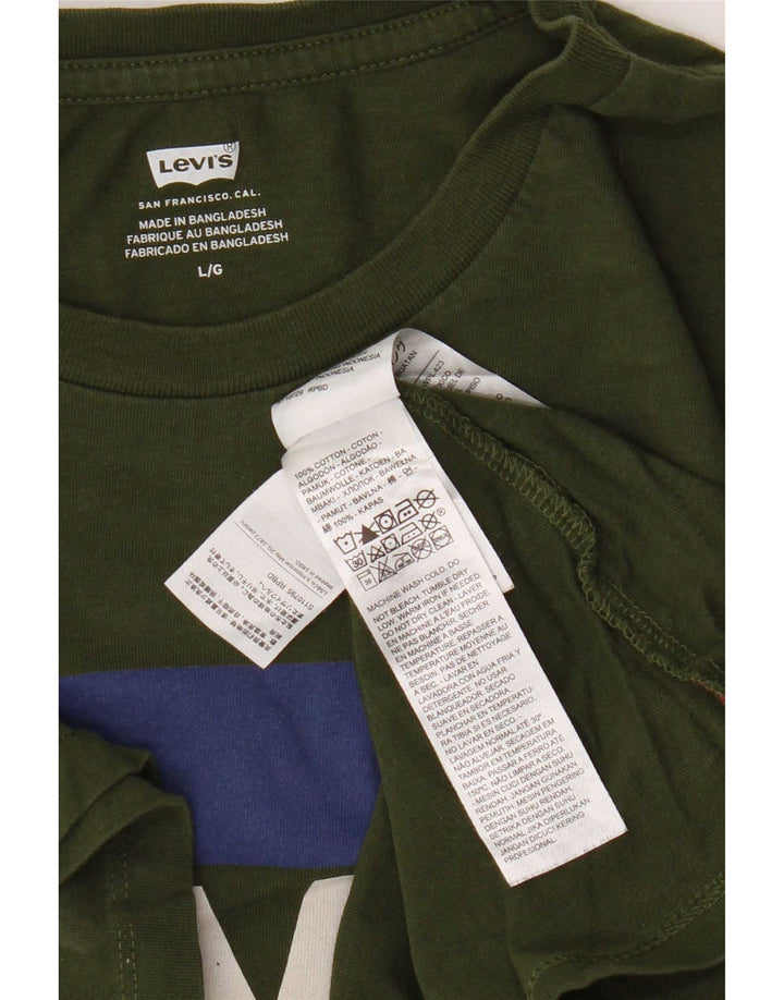 T-shirt grafica da uomo Levi's Top grande in cotone verde