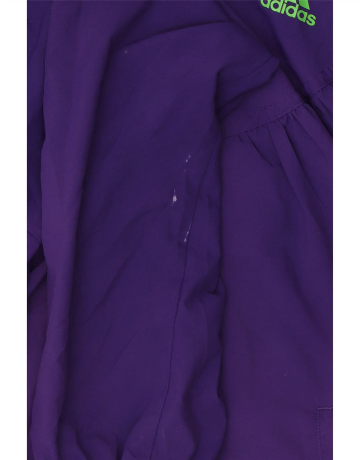 Giacca sportiva da donna con cappuccio Adidas UK 16 Large Viola Poliestere