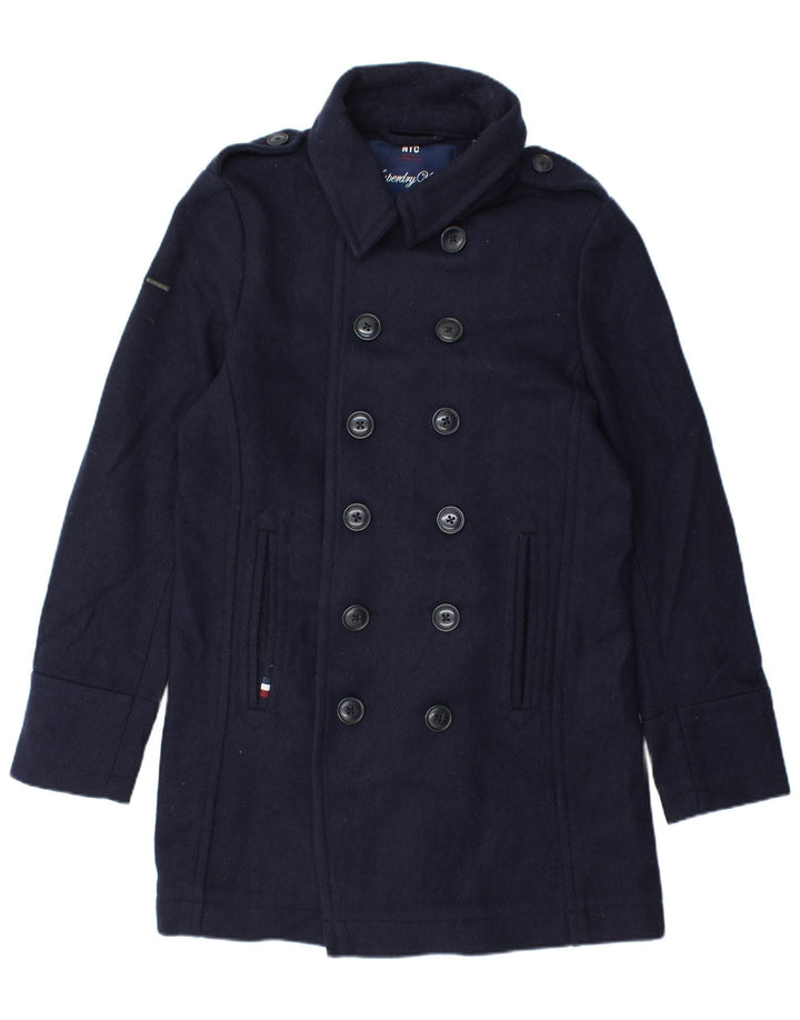 Cappotto da marinaio militare da uomo Superdry UK 42 XL Lana Chevron blu navy