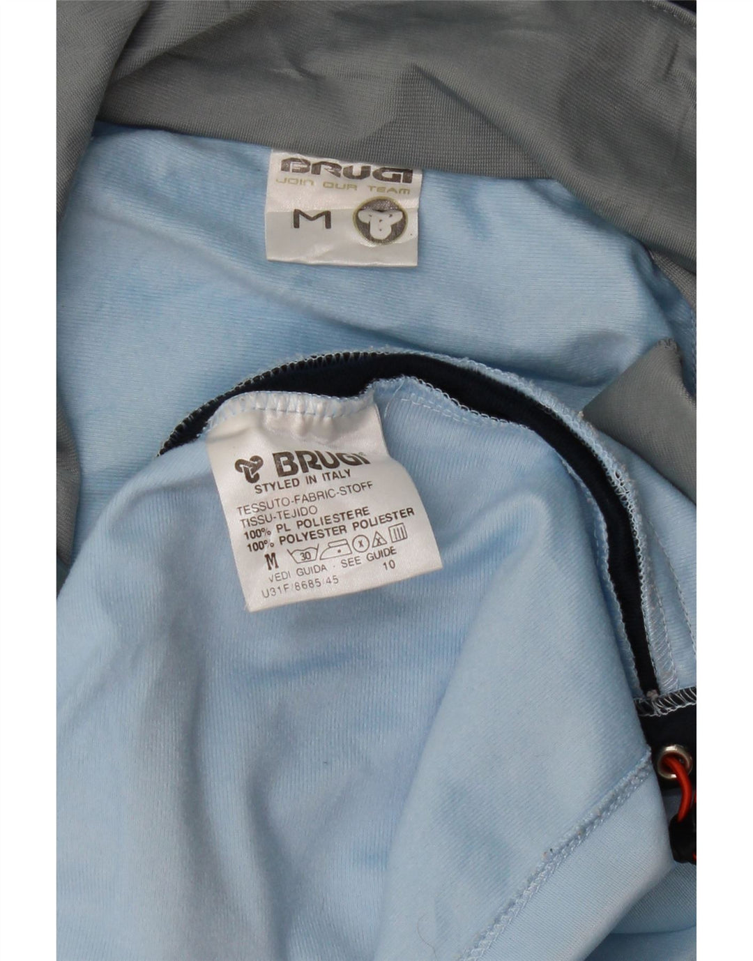 Giacca da tuta da uomo BRUGI in poliestere color block blu medio