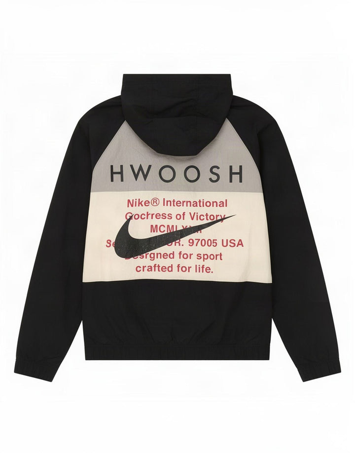 Giacca da ginnastica Nike Swoosh Graphic da uomo, piccola, color block nero