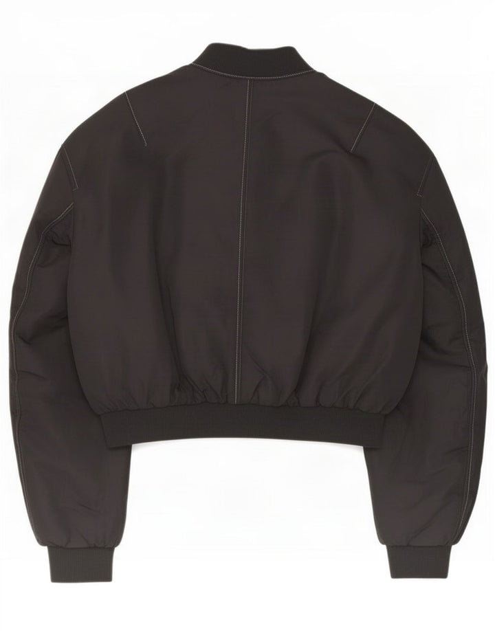 Giubbotto bomber oversize corto da donna Zara UK 10 piccolo nero in poliammide