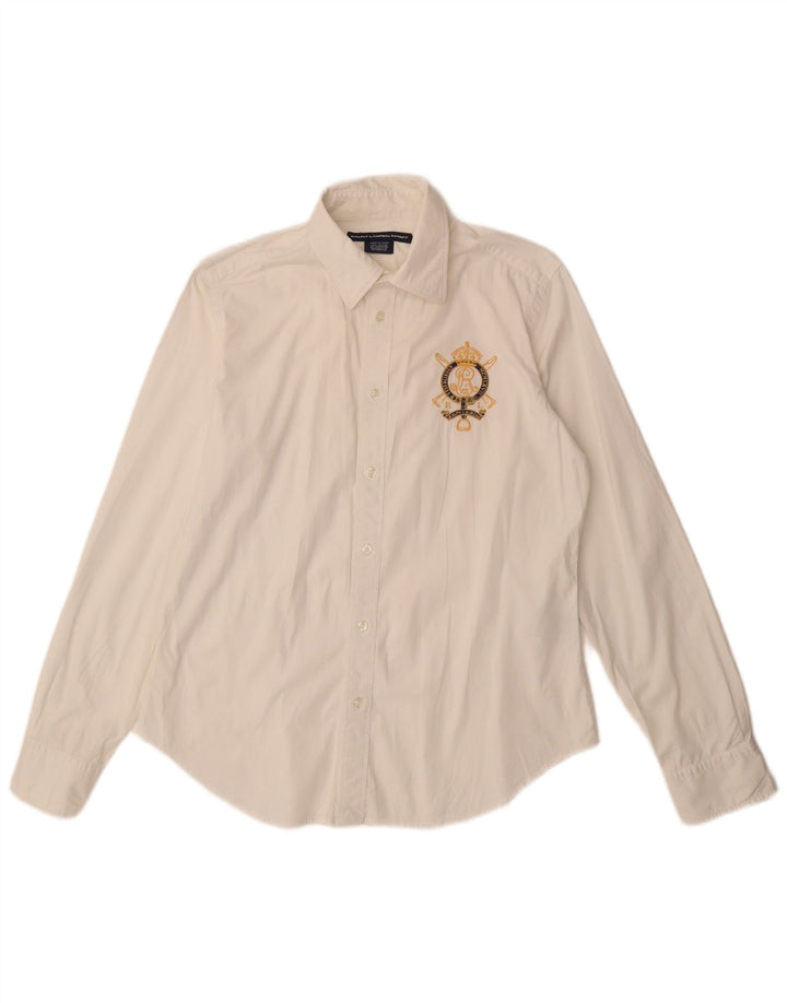 Camicia da donna RALPH LAUREN US 12 grande cotone bianco
