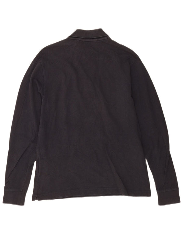 Polo Kappa da uomo a manica lunga piccola in cotone blu navy