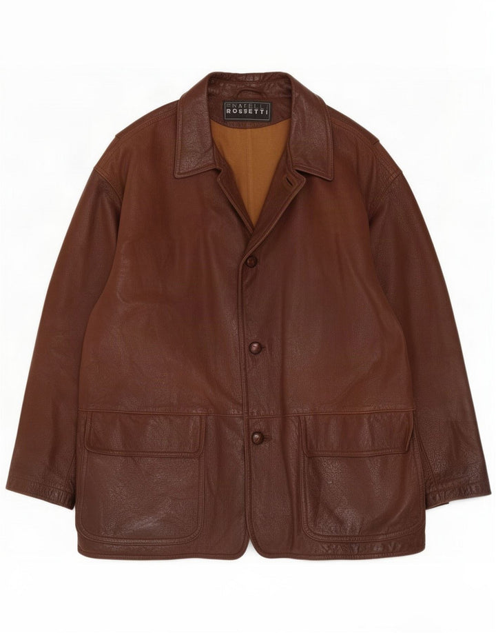 Fratelli Rossetti Cappotto in pelle da uomo IT 56 3XL Marrone