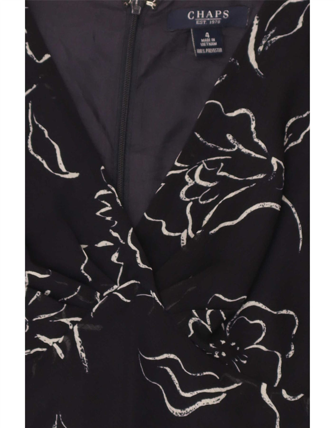 Abito lungo senza maniche da donna Chaps US 4 piccolo poliestere floreale nero