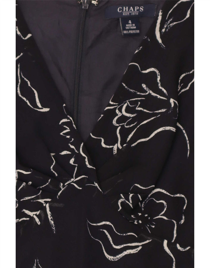 Abito lungo senza maniche da donna Chaps US 4 piccolo poliestere floreale nero