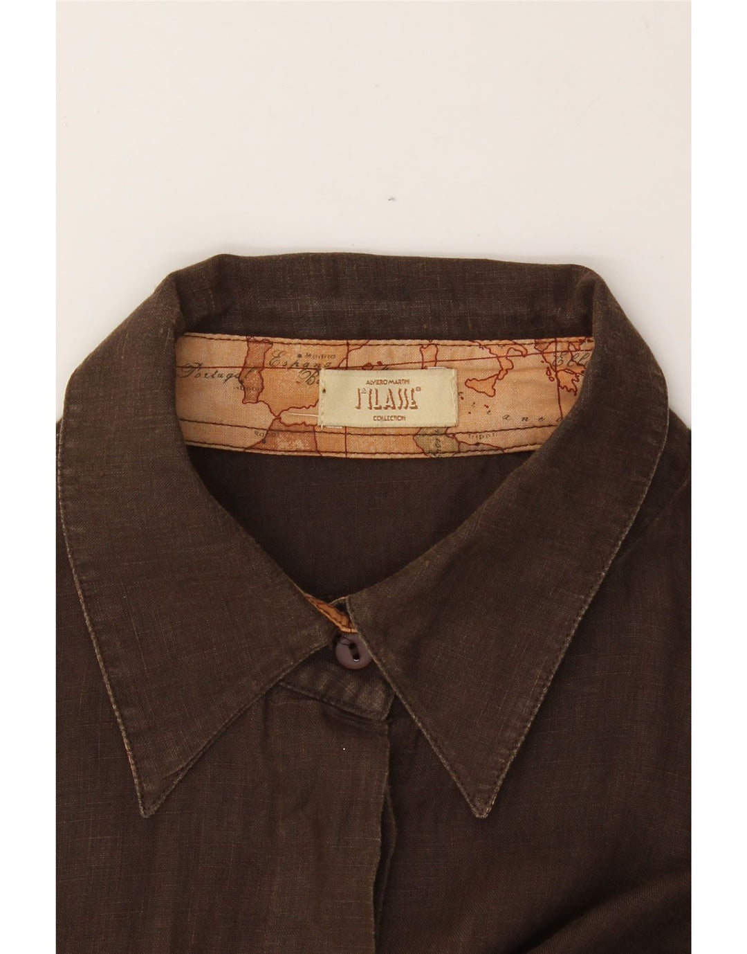 ALVIERO MARTINI Womens Shirt UK 14 Medium Brown Vintage ALVIERO MARTINI and Second-Hand ALVIERO MARTINI from Messina Hembry 