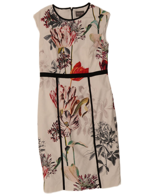 Abito tubino senza maniche da donna Phase Eight UK 14 Cotone floreale bianco medio
