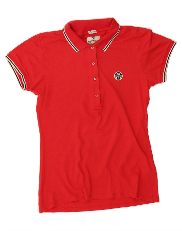 Polo da donna NORTH SAILS UK 14 grande in cotone rosso
