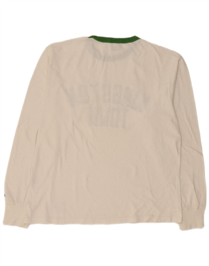 Franklin & Marshall Top grafico da uomo a maniche lunghe in cotone bianco grande