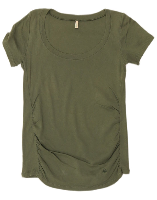 T-shirt da donna Benetton Top UK 10 Small Khaki