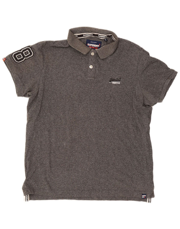 Polo grafica da uomo SUPERDRY 3XL cotone grigio