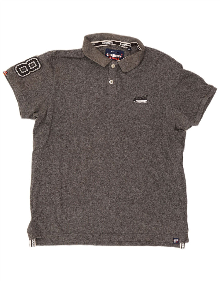 Polo grafica da uomo SUPERDRY 3XL cotone grigio