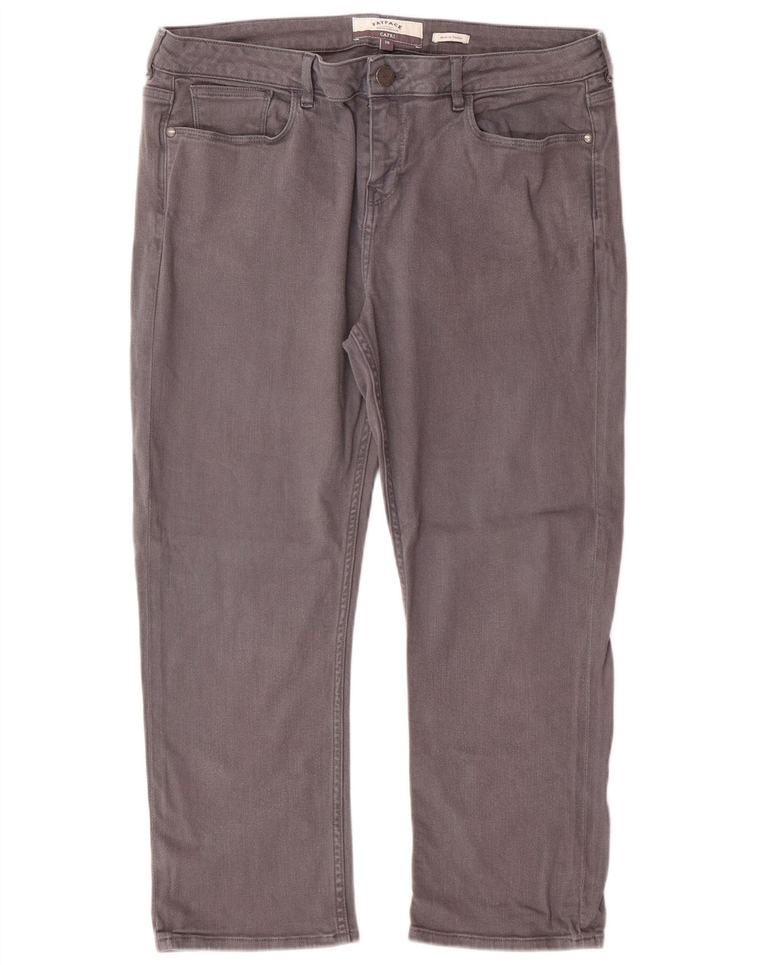 FAT FACE Jeans Capri da donna US 16 2XL W36 L24 Cotone grigio