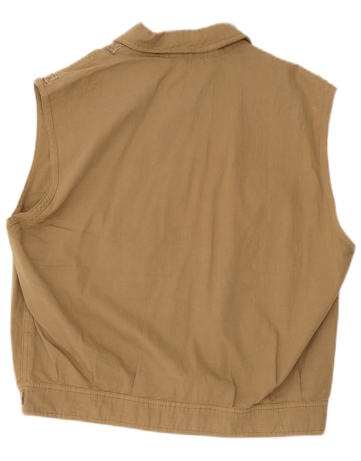 Gilet utility oversize da donna Faciba IT 44 Cotone floreale beige medio
