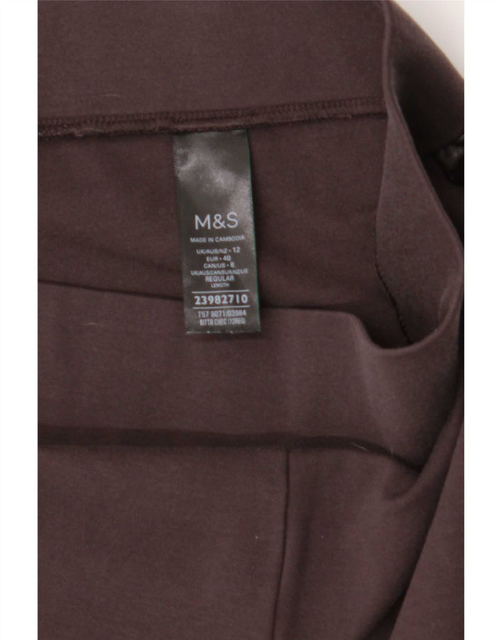 Leggings corti da donna Marks & Spencer UK 12 Viscosa bordeaux medio