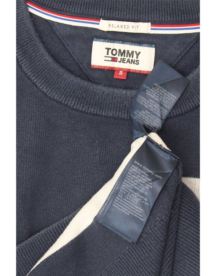 Maglione maglione girocollo da uomo Tommy Hilfiger piccolo color block blu navy