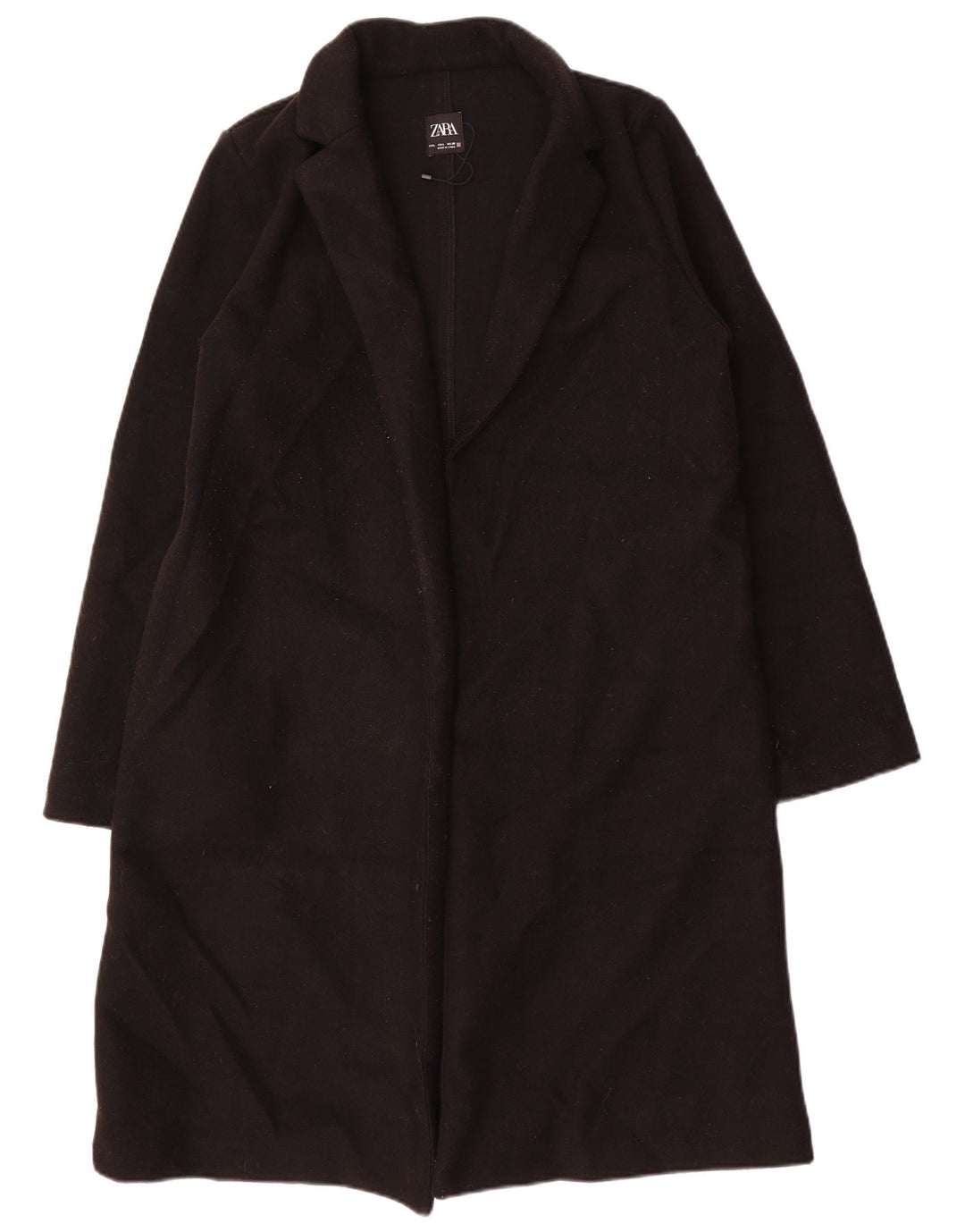 Soprabito Aperto da Donna ZARA UK 16 Large Nero Poliestere