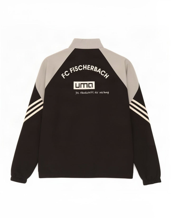 Giacca da uomo con grafica grafica Adidas, giacca media in poliestere color block nero