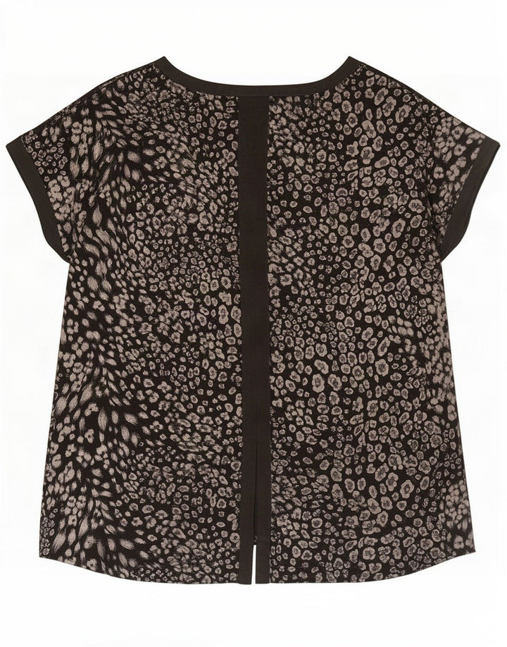 Camicetta da donna Oasis Top UK 14 Poliestere nero medio con stampa animalier