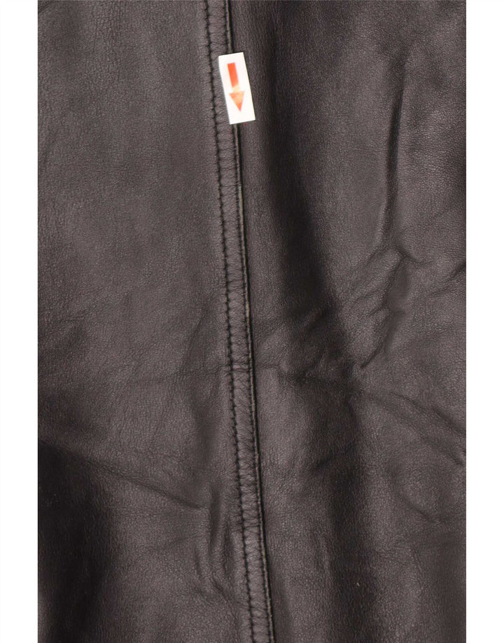 Cappotto in pelle vintage da uomo UK 42 XL Nero