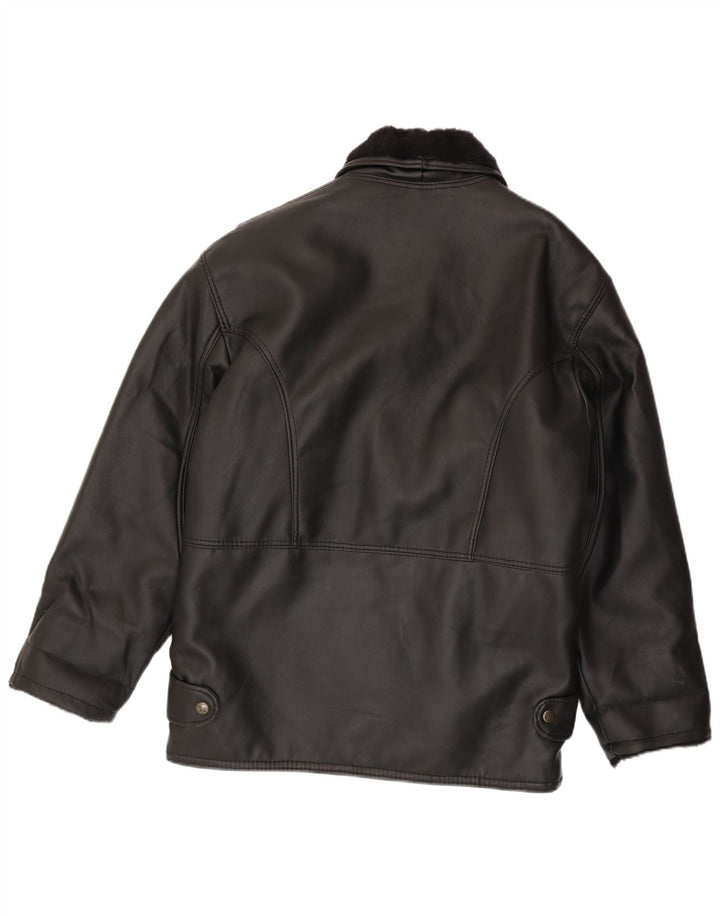 Giacca vintage in montone da uomo IT 52 XL Shearling nero