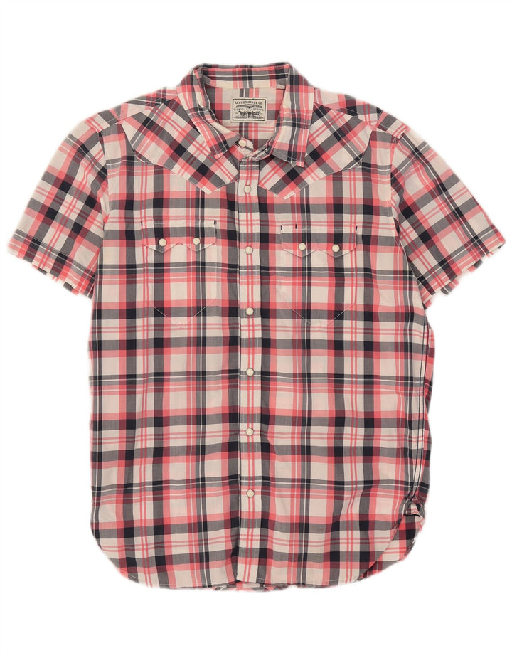Camicia a maniche corte da uomo Levi's Large Western in cotone a quadri multicolore