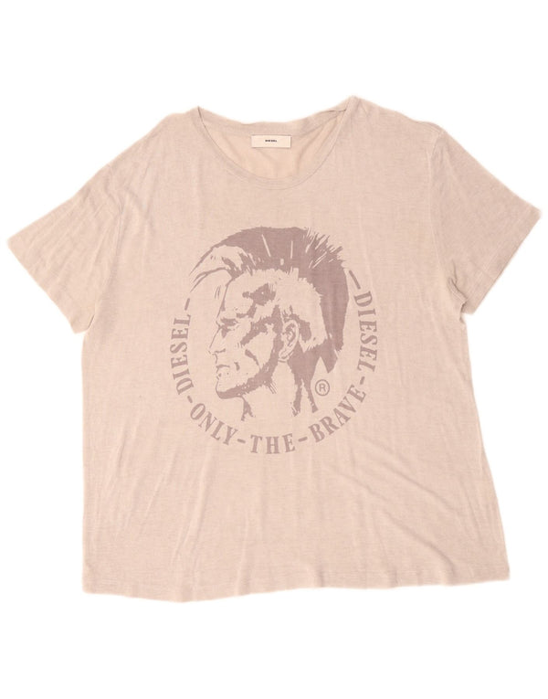 T-shirt grafica da donna Diesel Top UK 18 XL Beige classica