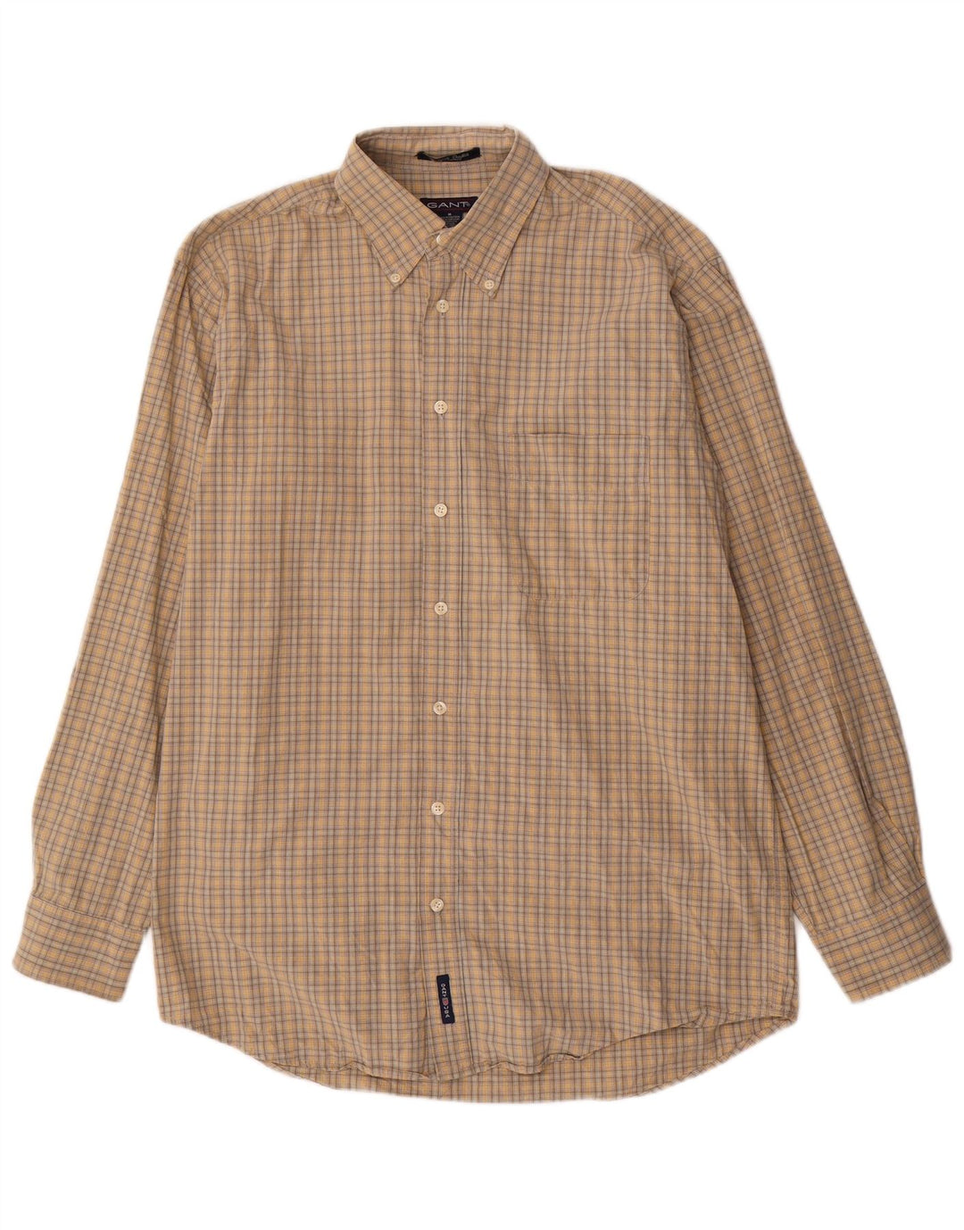 Camicia da uomo Gant in cotone a quadri beige medio