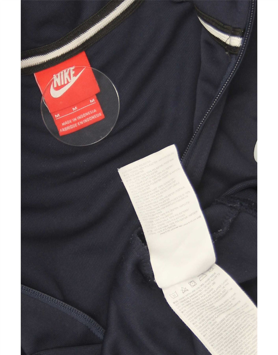 Felpa con cappuccio e zip Nike da uomo in poliestere color block medio blu navy