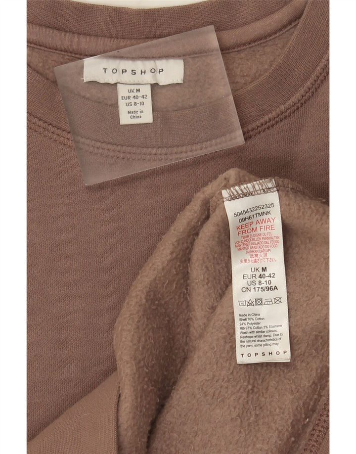 Topshop Felpa da donna Maglione UK 14 Cotone marrone medio