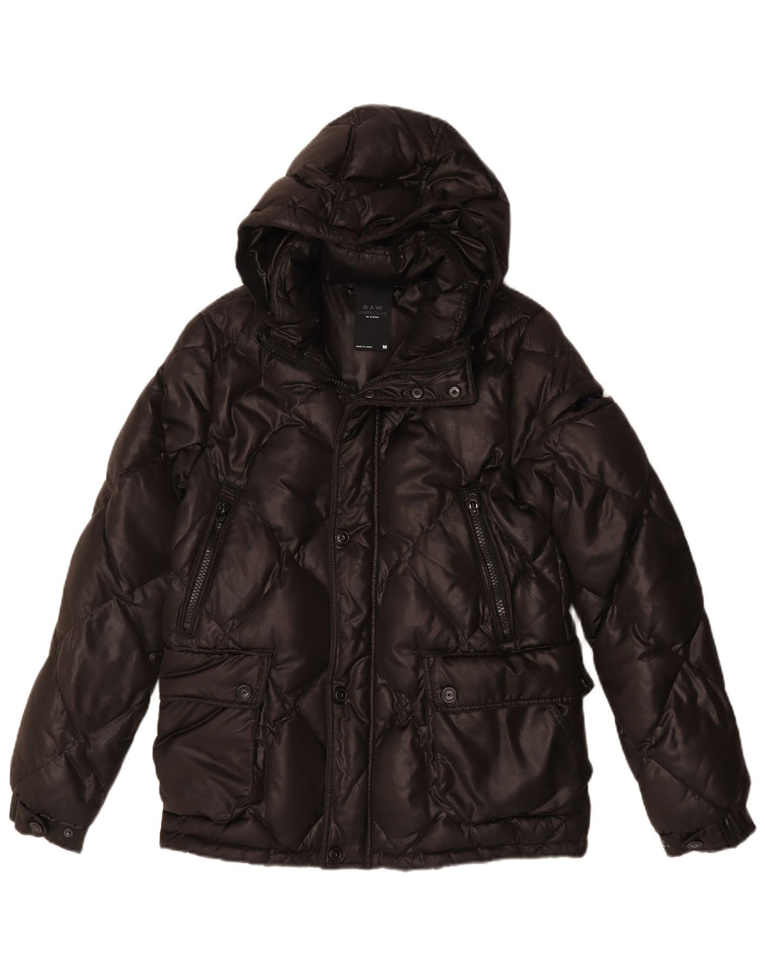 Giacca imbottita con cappuccio da uomo G-Star UK 38 poliestere nero medio