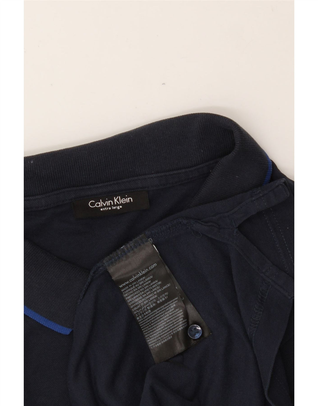 CALVIN KLEIN Mens Polo Shirt XL Navy Blue Cotton Vintage Calvin Klein and Second-Hand Calvin Klein from Messina Hembry 