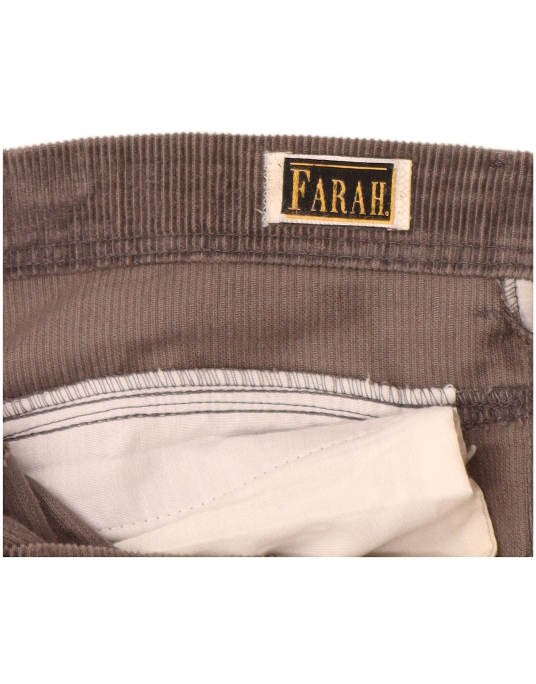 Pantaloni dritti da uomo in velluto a coste Farah W38 L29 in cotone grigio
