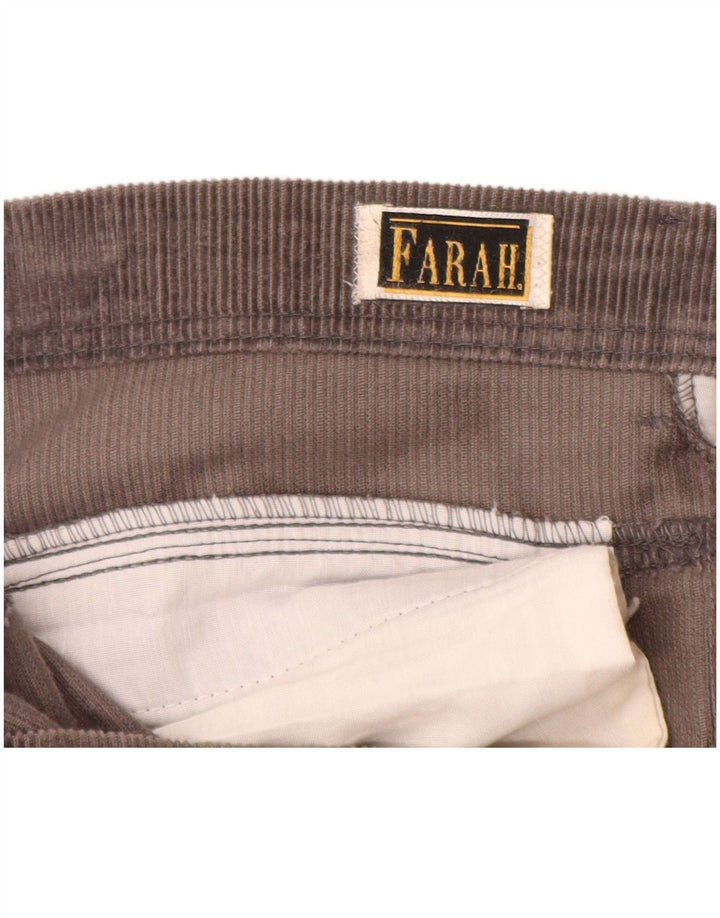 Pantaloni dritti da uomo in velluto a coste Farah W38 L29 in cotone grigio