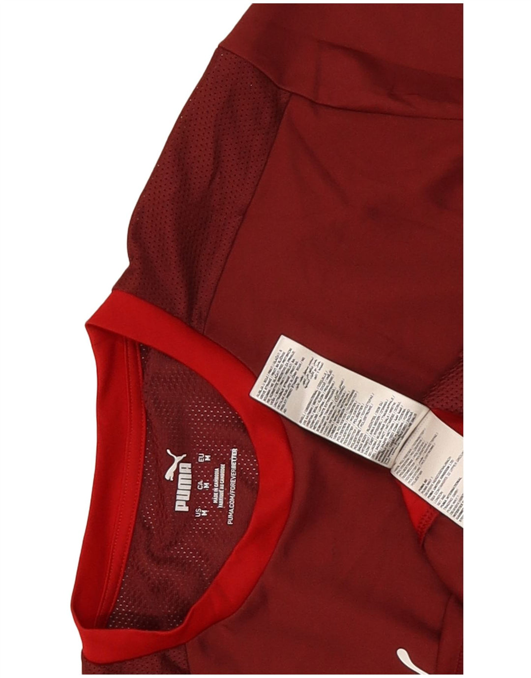 T-shirt da uomo Puma Top in poliestere color block bordeaux medio